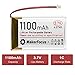 MakerFocus 4pcs 3.7V 1100mAh Lithium Polymer Battery 1S LiPo Rechargeable Battery with Protection Board, Insulated Rubber Tape and JST 1.25 Plug for ESP32 Development Board, Mesh Node T114