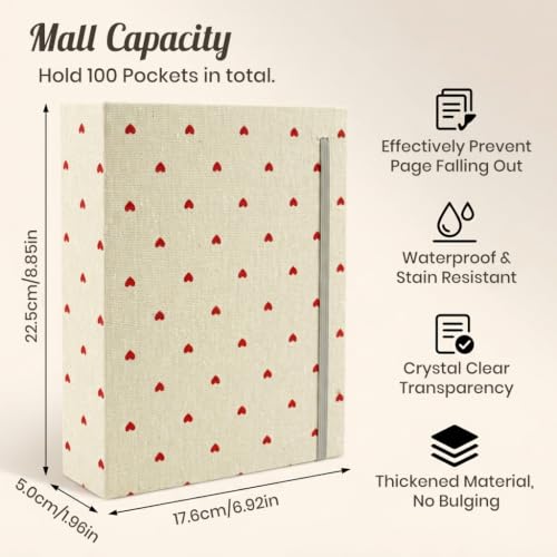 Image of HASTHIP Photo Album Mini Linen Cover Scrapbook Album for Family