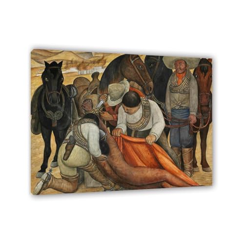 Tableau mural Diego Rivera Libération du Péon décoration salon salon de style mexicain 70x85