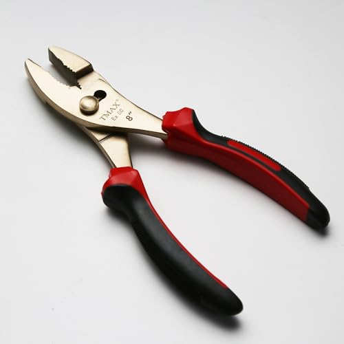 TMAX Non-Sparking 8" Slip Joint Plier, Wide Jaw Max 5/8", Aluminum Bronze