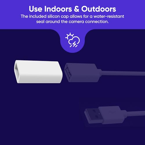 Wyze 20ft Extension Cable for Wyze Cameras, Compatible with Wyze Cam v4, Wyze Cam Pan v3, Wyze Cam OG, Indoor/Outdoor, White - Thumbnail 4