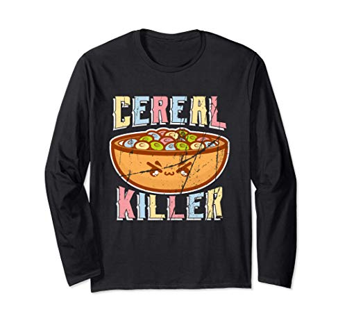 Cereal Killer Vintage Kawaii Petit Déjeuner Bol De Céréales Manche Longue