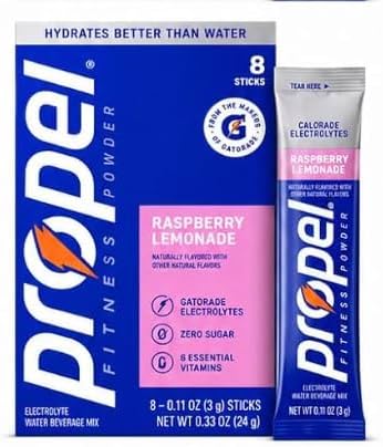 Propel Zero Sugar Electrolyte Powder Packets, Raspberry Lemonade, 8 Count | STAW Box