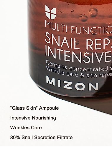 Mizon Snail Line, Snail Repair Intensive Ampoule, Wrinkle Care, Skin Nutrition (30Ml 1.01 Fl Oz) #TOP6