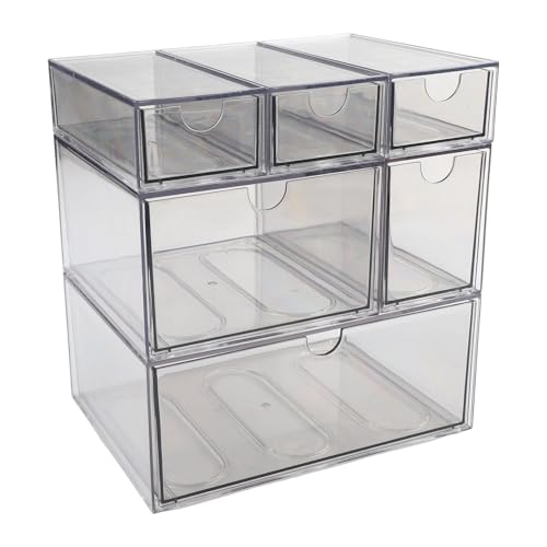 Caja organizadora transparente para ordenar el material escolar y de oficina en el hogar 4
