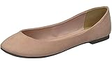Breckelle's Women's Pointed Toe Slip On Ballet Flats (9 B(M) US, Natural)
