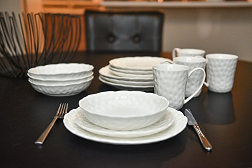 Red Vanilla Rv750-016 16-Piece Vanilla Marble Round Dinner Set #TOP6