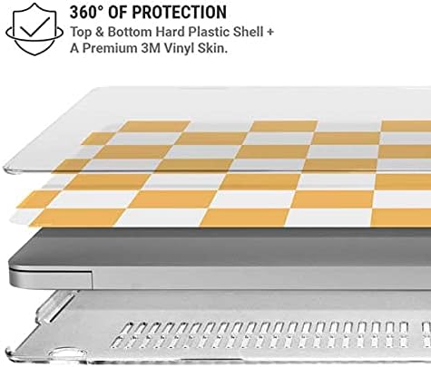 Skinit Case + Skin Compatible with MacBook Air 13in (2020) Originally Designed Yellow and White Checkerboard Design