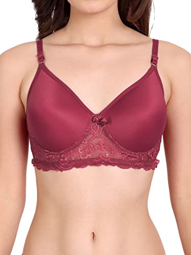 Image of FIMS - Fashion is my style Women Cotton Floral Lace Padded, Non-Wired, Full Coverage, Seamless Bra Panty Set, Multicolor, Lingerie Set