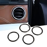 LLKUANG Fit for Toyota Tundra 2014-2021 ABS Instrument Console Side Air Conditioning Air Outlet Ring Trim Car Interior Accessories (Carbon fiber style)