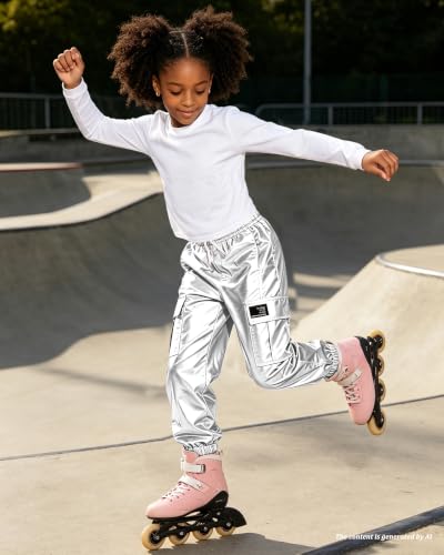 Image of Betusline Girls 2 Piece Summer Outfits,Kids Casual Short Sleeve Crop Top & Cargo Jogger Pants Sets,4T-14Y