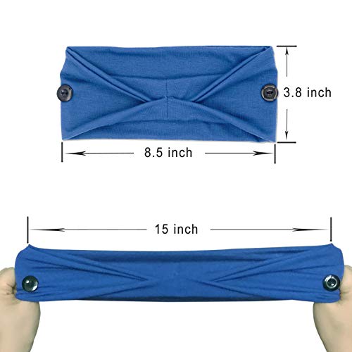 Yonuf Headbands For Women Nurses Doctors With Buttons Elastic Yoga Hair Bands Accessories Non Slip 4 Pcs thumb #2