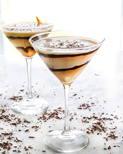Image of VILON Italian Premium Martini Glasses Set of 10-Hand Blown Crystal Martini Glasses-Elegant Cocktail Glasses for Bar,Martini,Cosmopolitan,Manhattan, Gimlet,Pisco Sour 180 ML(180 ML, 10)