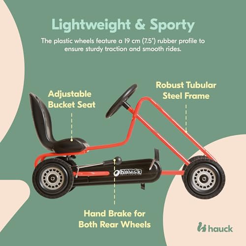 image for hauck Lightning Ride On Pedal Go Kart Toy with Ergonomic Adjustable Bu