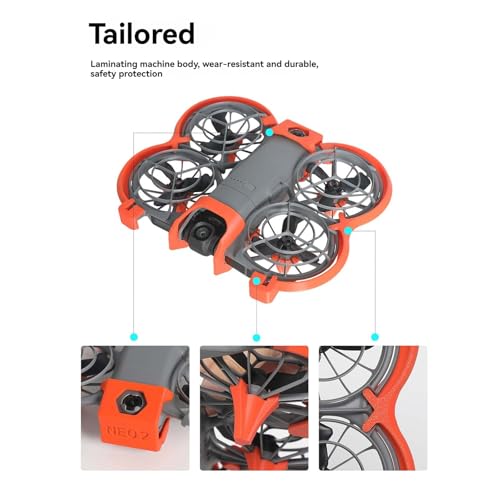 OURHZTB 3 in 1 Anti-Collision Protection Guard Set for DJI Neo 2 Accessories, Propeller Guard Protector + Landing Gear + Gimbal Bumper Guard for DJI Neo 2 Drone Accessories (Gray)