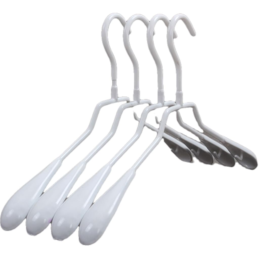 5PCS 38cm Metal Notched Clothes Coat Garment Top Jumpers Hangers White