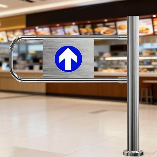 Automatic Swing Gate for Supermarket Entrances, Self-Closing One-Way Door for Yards & Warehouses, 50-100cm Safety Gate with Springs, Durable Outdoor Access Solution - Right 100x100cm