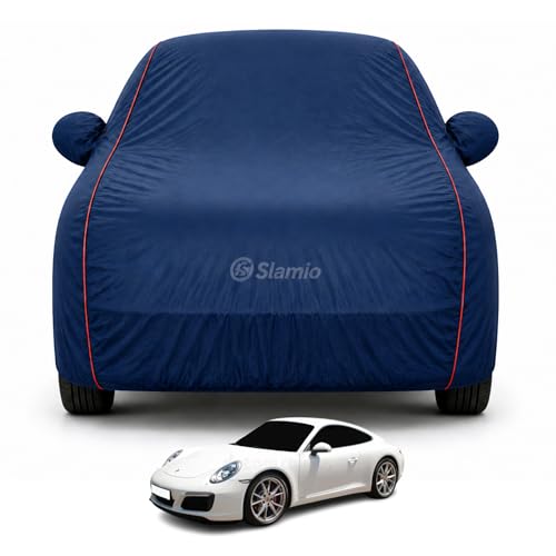 Image of Car Cover for Porsche 911 | 100% Waterproof Heavy-Duty 3-Layer Car Body Cover | All-Weather Rain, UV, Sun & Dust Protection | Custom Fit | Mirror & Antenna Pockets | Navy Blue