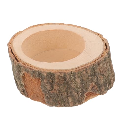 Abaodam Wooden Pet Food Bowl Durable Hamster Feeding Dish Smooth Surface for Easy Cleaning Sturdy Design Tipping for Various Variation