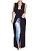 Womens Sleeveless Beach Cover Up Lightweight Long Black Chiffon Maxi Cardigan (Large)