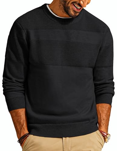 Pull col rond homme en tricot texturé doux et chaud PJ PAUL JONES