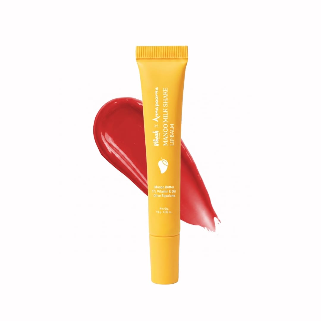 Vilvah Mango Milkshake Lip Balm | Infused with Alphonso Mango Pulp | Soothes Dry Lips & Locks in Moisture | Soft Reddish-Orange Tint with Mango Butter, Coconut Milk & Olive Squalane | 10g-picture-46