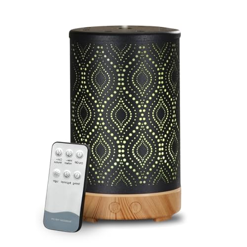Zen’Arôme Diffuseur Ultrasonique Aromathérapie Séville, Diffusion Huile Essentielle à Froid, Diffuseur Électrique avec Télécommande, Éclairage LED...