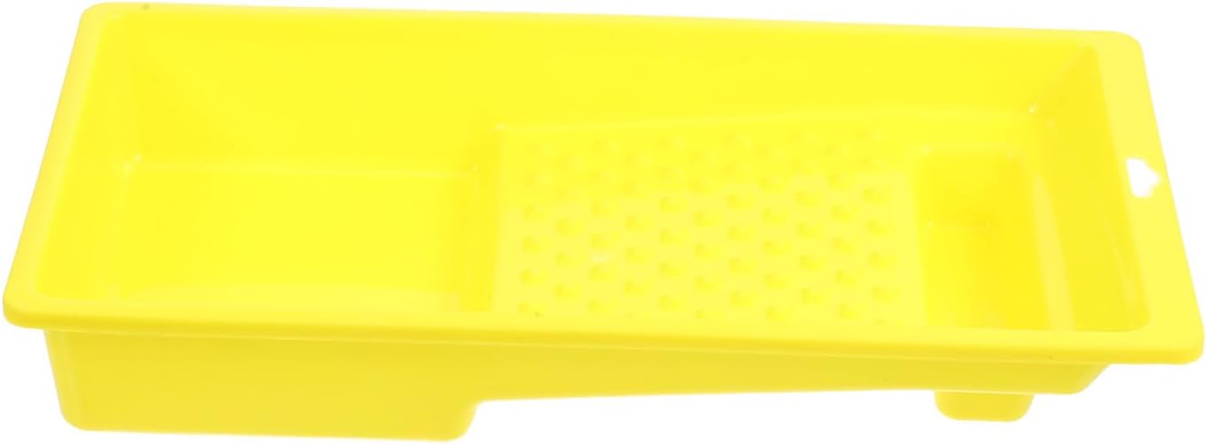 Garneck Plastic Paint Tray with 4-inch Yellow Roller Holder Paint Storage Organizer for Wall Painting and DIY Projects for Home Improvement