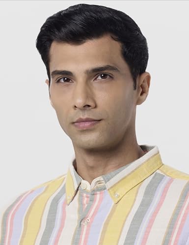 Image of THE BEAR HOUSE Men's Striped Slim Fit Cotton Linen Casual Shirt | Multicolour | TBH-IDET-MC