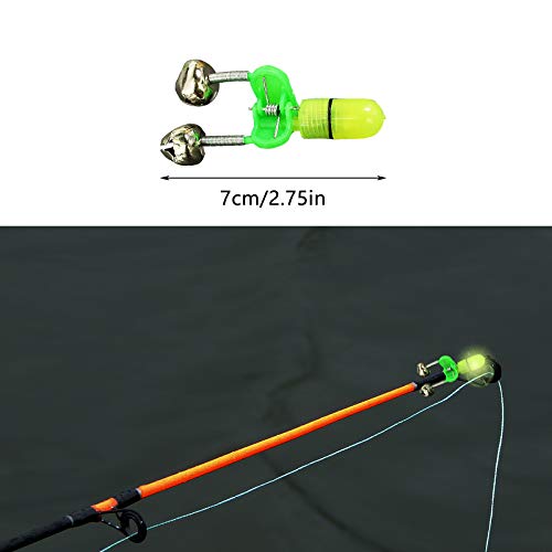Kimroo Fishing Bite Alarm Night Led Light Rod Tip With Twin Bells Fishing Tackle Light Clip Indicator On Fishing Rod (20Pcs) #TOP2
