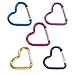 Psdndeww 5Pcs Heart Shape Spring Snapping Clip Aluminum Alloy Carabiner Key Rings Clip Outdoor Camping Keyring Hook Easy to Use