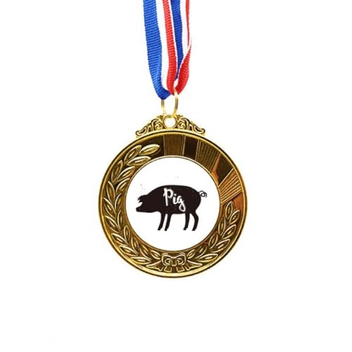 Cerdo blanco y negro animal cinta de primer premio para concurso