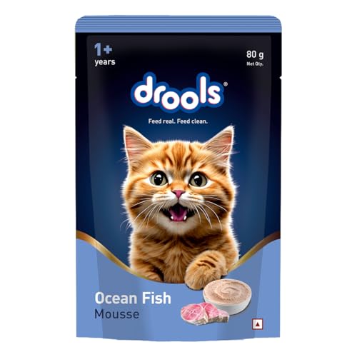 Image of Drools Adult Cat Wet Mousse 80g | Ocean Fish | High Protein | Supports Hydration & Easy Digestion | Grain Free | No Artificial Additives | Enriched with Vitamins & Antioxidants