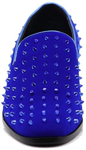 Image of SPK24 Men Vintage Spikes Sparkle Formal Tuxedo Stage Fashion Slip On Loafer Dress Shoes