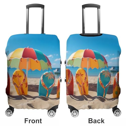 Travel Wheeled Suitcase Sleeve Dustproof Anti-scratch Colorful Flip Flops Beach Ball Luggage Case Protective Cover For 19-32 Inch Luggage3