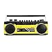 Riptunes Cassette Boombox, Retro Blueooth Boombox, Cassette Player and Recorder, AM/FM/ SW-1-SW2 Radio-4-Band Radio, USB, and SD, Yellow