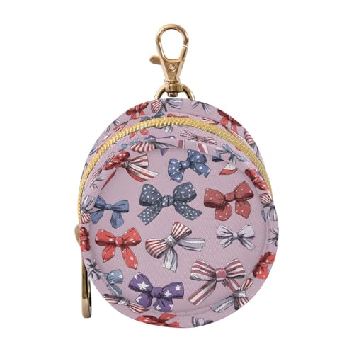 zyrtty Pacifier Case with Hook Pink Flag Bows Pattern Purple Pacifier Holder Pod Easily Attaches to Diaper Bag or Purse