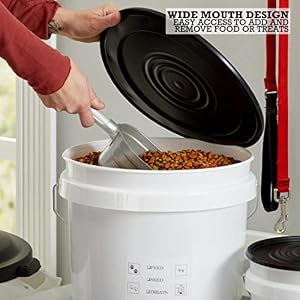 United Solutions Airtight Pet Food Storage Container, 5 Gallon Capacity, Great for Dog Food, Cat Food, Bird Seed, Dry Food Storage, White Container with Black Lid, 2-Pack United Solutions Airtight Pet Food Storage Container, 5 Gallon Capacity, Great for Dog Food, Cat Food, Bird Seed, Dry Food Storage, White Container with Black Lid, 2-Pack