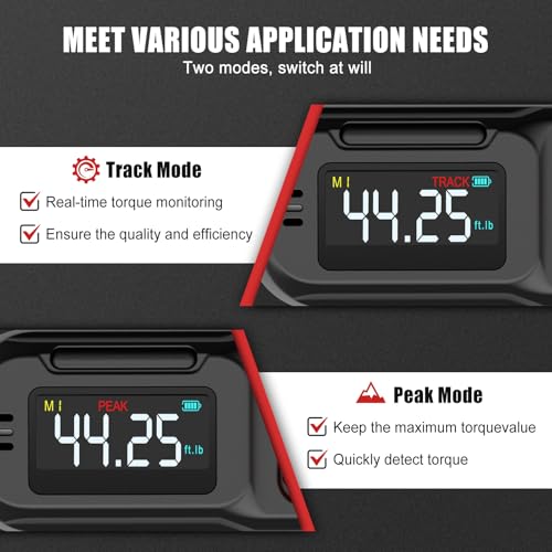 Image of VANPO Digital Torque Wrench 3 /8-Inch Drive, 2.21-44.25 ft-lb for Motorcycle | 3-60 Nm, ±2% Accuracy, Electronic Torque Wrench with LCD Display,Audible & Color Feedback, for Bike, Car & Mechanical Repair