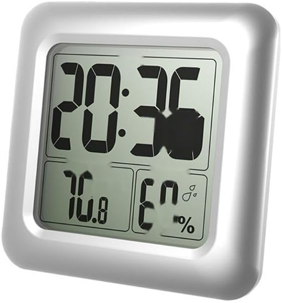 Waterproof Digital Bathroom Shower Wall Clock Thermometer Humidity Time Display