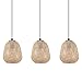 Produktbild EGLO Pendelleuchte Dembleby, 3 flammige Hängelampe Vintage, Natur, Hygge, Hängeleuchte Holz Korb geflochten, Esstischlampe, Wohnzimmerlampe hängend in hell braun, Stahl, E27 Fassung , Schwarz, Natur