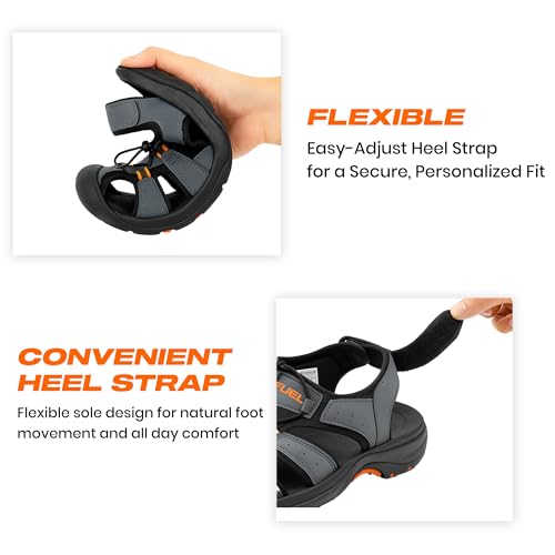 Image of FUEL Soldier-02 Flexible Fisherman Sandals for Men in Comfortable & Breathable Casual Sandals in Protective Bump Toe with Anti-Skid Outdoor & Sports Footwear