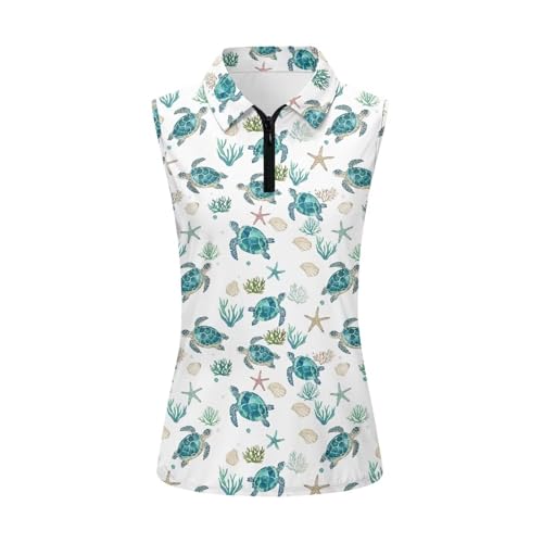 Women's Golf Shirts Sleeveless with Collar Moisture Wicking Tennis Tank Tops Athletic Shirt Golf Activewear