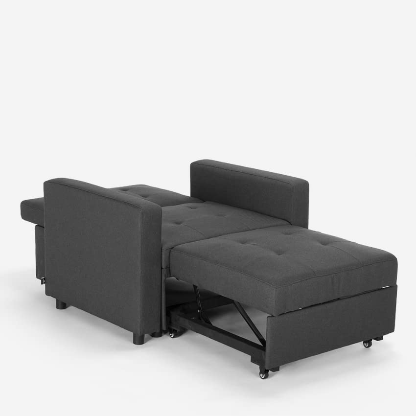 Produce Shop Poltrona Letto Singolo con braccioli Design Moderno salvaspazio Brooke - Grigio