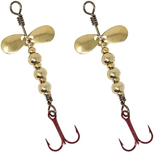 Tooth Shield Tackle Tungsten Ice Fishing Spoons/Jigs (Walleye Chopper/LOTW Gold) 2-Pack Crappie Perch Walleye Spoon Northern Pike #8 VMC Hook