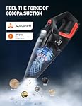 AstroAI 4-in-1 Car Vacuum Cleaner and Tire Inflator, Handheld Vacuum with Air Compressor, Digital Dual Values Display, 150 PSI Car Tires Air Pump with LED Light, 12V DC, 16.4FT Cord for Auto