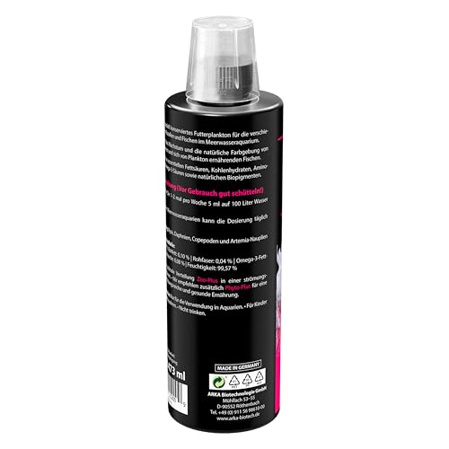 Plankton Fische Korallen 473 ml – konserviertes Futterplankton für Meerwasseraquarien – mit Mysis, Copepoden, Daphnien & Artemia-Nauplien – ARKA Zoo-Plus