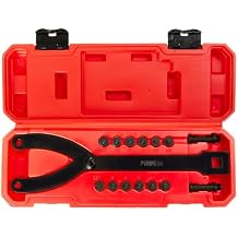 15pcs Variable Pin Spanner Wrench Adjustable Spanner Wrench Set with Variable Pins 3.5mm-10mm 1/2" Drive Ratchet Universal Pulley Holder Tool Kit fits Automotive Camshaft Pulleys
