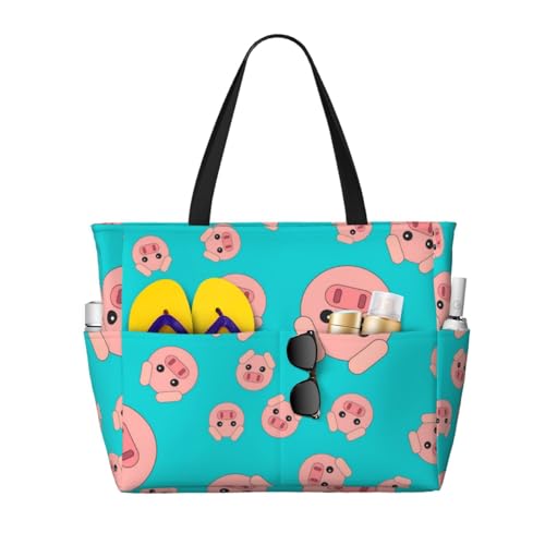 Grand sac de plage cochon sac fourre-tout pour vos pique-niques et sorties d'été