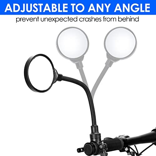 Bravace Bike Mirror, 11 Pcs Adjustable Bicycle Mirrors Handlebar Rearview Mirror Shockproof Acrylic Convex Safety Mirror With Wide Angle, Bicycle Accessories For Adult Bikes Mountain Road Bikes #TOP2